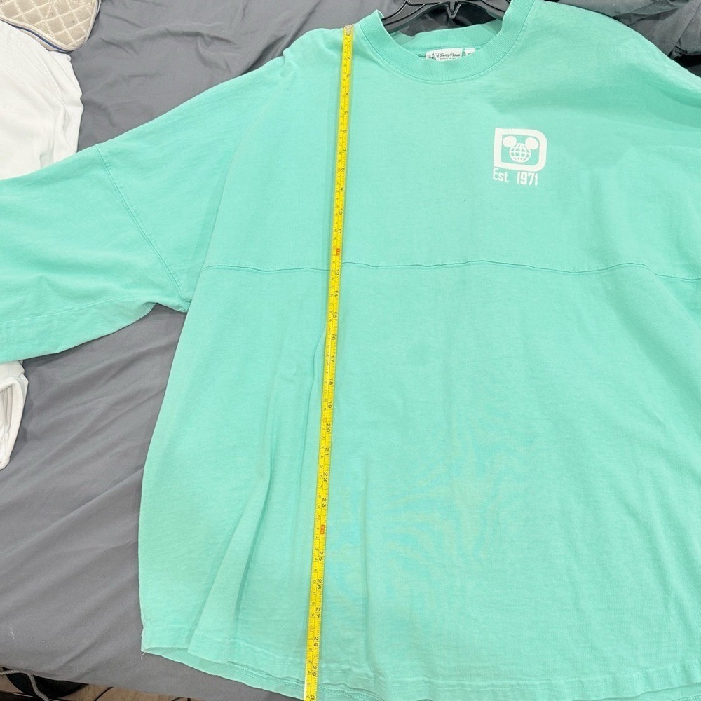 Walt Disney World Spirit Jersey Spell-Out Teal Blue Long Sleeve Adult XXL - Picture 13 of 13
